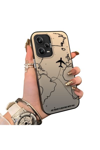 ucuc Redmi Note 12 Pro 5G Uyumlu Sert Akrilik Arka Silikon Kenar Lens Koruma ...