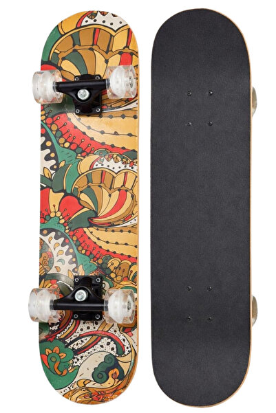 Sportaj 80 cm Profesyonel LED Kaykay Işıklı Silikon Teker 7 Katman Zımparalı