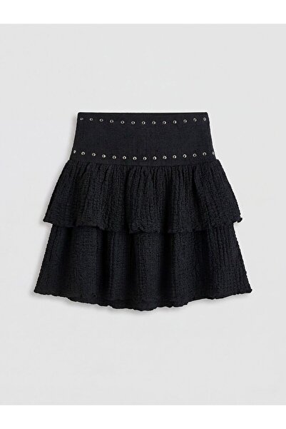 LC Waikiki Lcw Kids Girls' Layered Skirt with Eyelet Detail
