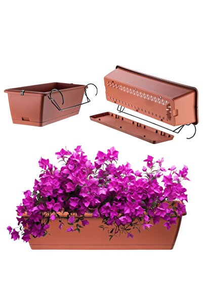 KADAX Cutie de balcon 60 cm Ghiveci de flori Suport pentru ghiveci cu mânere ...