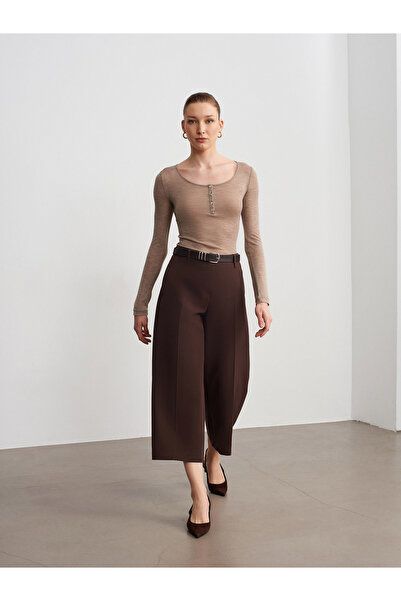 Dilvin 72640 Düz Paça Pantolon-Kahve