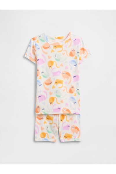 GAP Bebek Beyaz %100 Organik Pamuk Pijama Takımı
