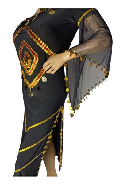 Generic A Long Dance Dress With Golden Coins