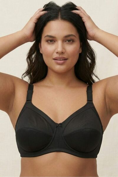 Brashop Μαύρο Σουτιέν Μεγάλου Μεγέθους με Σχέδια, Συσφιγκτικό και Ελαχιστοποι...