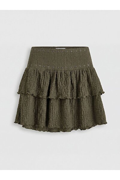 LC Waikiki Lcw Kids Girls' Layered Skirt with Eyelet Detail