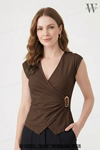 warn Γυναικεία αμάνικη μπλούζα διπλό πέτο με λαιμόκοψη Με αγκράφα για το καλο...