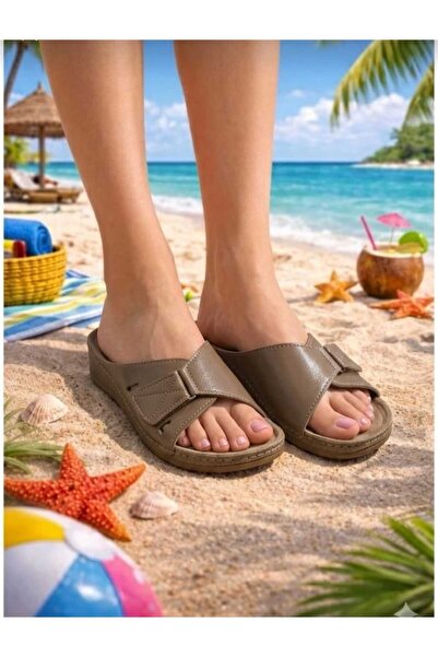 Enova Γυναικεία καφέ ραμμένα με βέλκρο Ορθοπεδικό Ανατομικό σόλα, καθημερινά,...