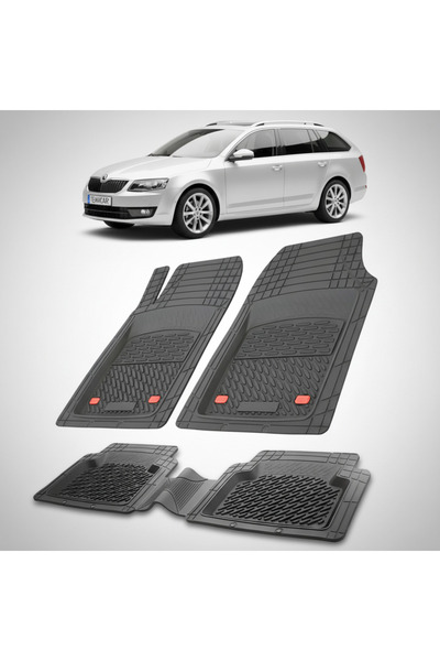 TEAMCAR Πατάκια δαπέδου συμβατά με Skoda Octavia III Combi 2013-2016 | Μαύρο