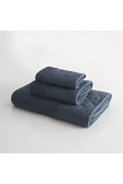 Ecocotton Set de prosoape Hüma, 3 piese, bumbac 100% matlasat piese, bleumarin