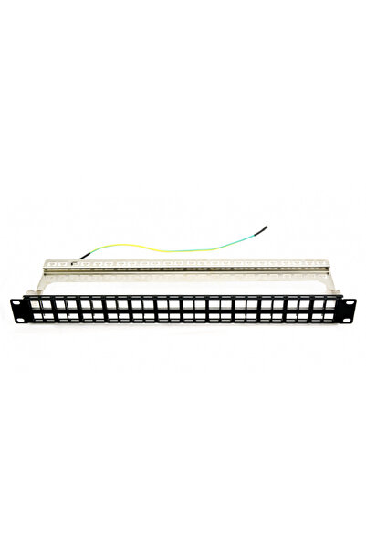 Emtex Patch panel 48 ports, 1U, unequipped, shielded, integrated cable suppor...