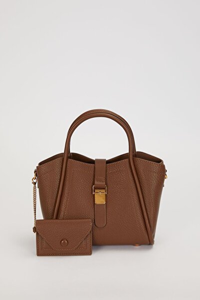 Levidor Kahve Zarf Cüzdan Detaylı El Çantası