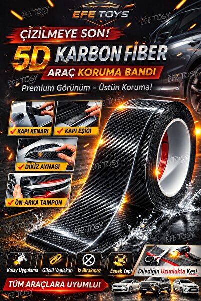 Efe Toys 🚗 5D KARBON FİBER ARAÇ KORUMA BANDI Çizilmelere SON! Aracına Sporti...