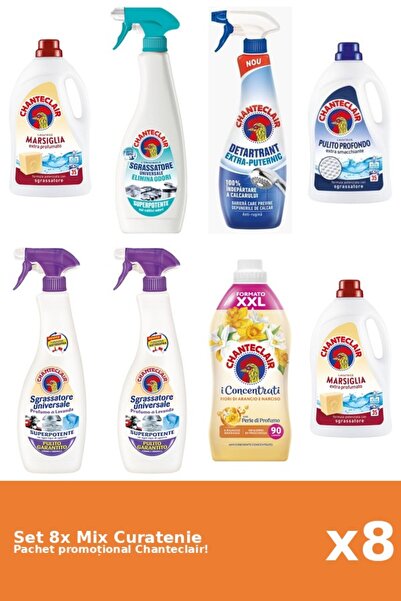 Chanteclair Set 8 Mix Curatenie Chanteclair: Clasic, Portocale, Puternic, Mar...