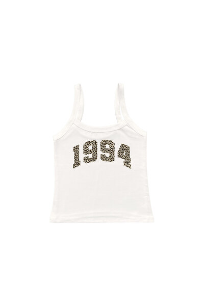 lethestudios 1994 Μπλούζα με τιράντες με στάμπα λεοπάρ