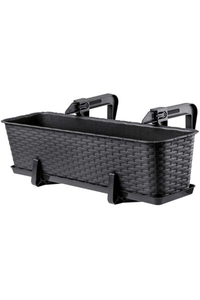 KADAX Ghiveci de balcon cu suport pentru flori 60 cm + mânere, antracit