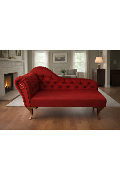 aldagelsin Dekoratif Bihter Koltuğu Kırmızı Josephine Ceviz Ayak