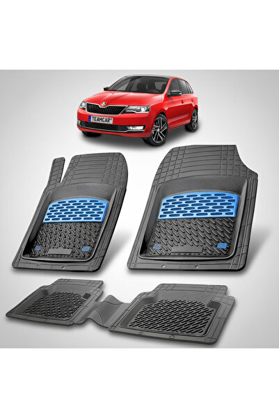 TEAMCAR Συμβατά πατάκια Skoda Rapid I Liftback Facelift 2017-2019 | Μπλε