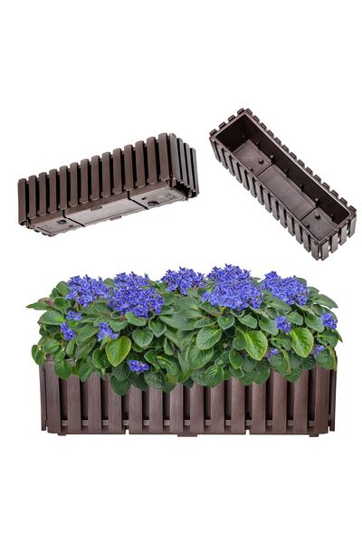 KADAX Ghiveci de balcon cutie pentru flori 58x18x16,5 cm, maro, pentru balcon