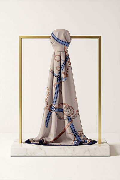 Çağrı İpek Patterned Cotton Silk Shawl 14065-9