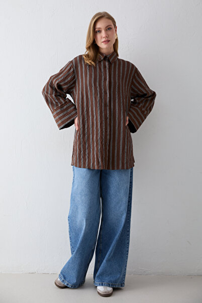 Melike Tatar Prugasto Poplin Košulja 3-4423