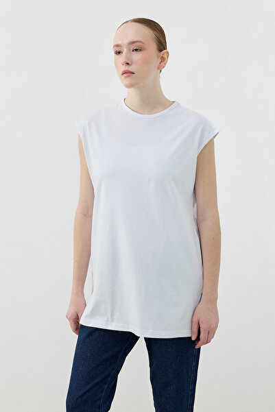 Merwishop Merwish Zero Sleeve Basic Cotton Pack T-Shirt 1810 White