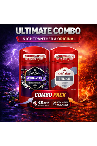 Old Spice نايت بانثر ومزيل العرق الأصلي، نضارة تدوم 48 ساعة، عبوتان × 50 مل