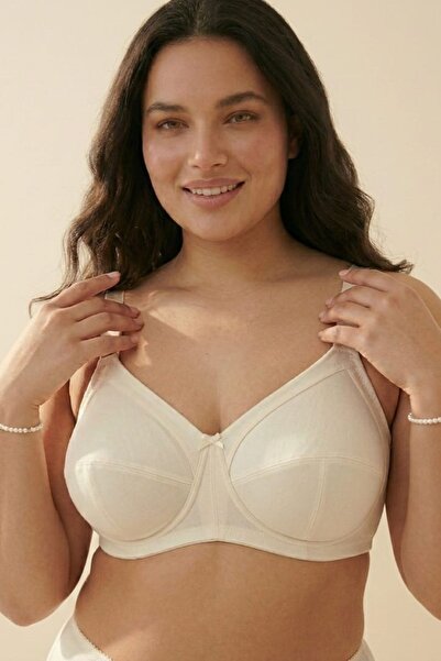 Brashop Εκρού Σουτιέν μεγάλου μεγέθους με σχέδια για σύσφιξη και ελαχιστοποίη...