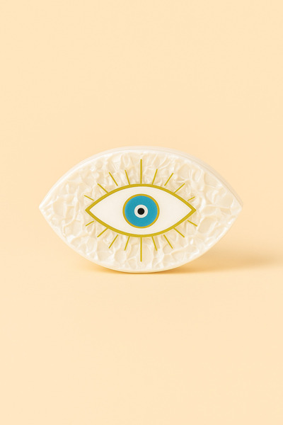 BONY SOCKS Nazar Sa perlama Zeleni zatvarač sa koštanom kopčom