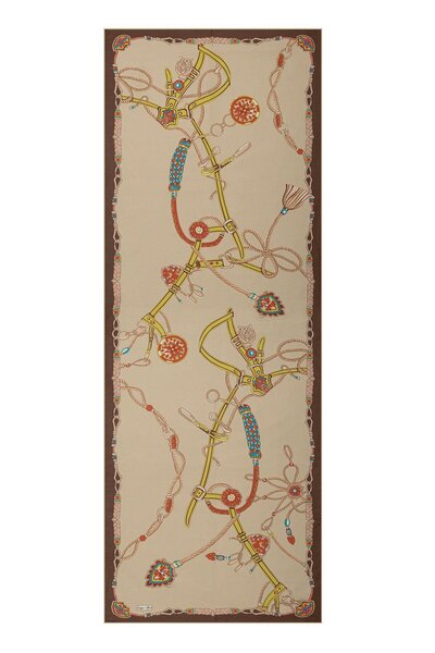 Çağrı İpek Patterned Cotton Silk Shawl 14065-4