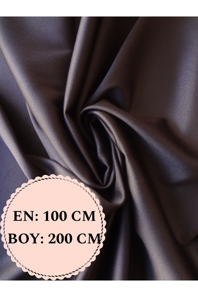Narin Kumaş Evi Kahverengi Likralı Parlak Dokuma Kumaş - Pamuk Polyester - Et...