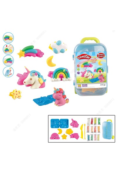 Miniso Bavul Serisi Oyun Hamuru Seti (12 Renk)(Unicorn)