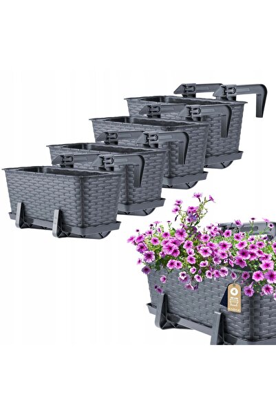 KADAX Suporturi pentru ghivece de balcon, 40 cm, 4 buc., Grafit