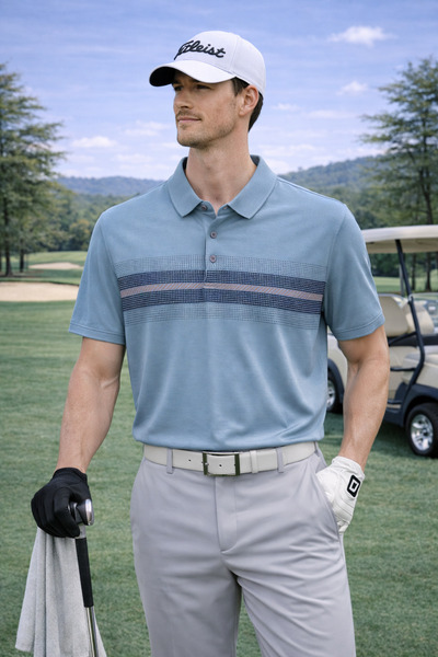 Maccali Muška Sa deznom majica sa plavim polo ovratnikom, opuštenog kroja