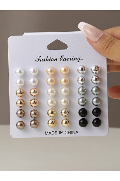 Take Two By Styli Set of 18 - Faux Pearl Earrings