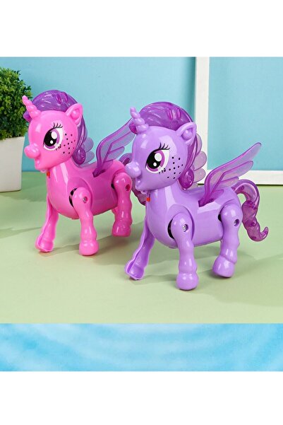 Lunitoys Mor Unicorn Oyuncak Bebeklerin Emekleme Arkadaşı Sesli Işıklı Yürüyen Unicorn Oyuncak 1 Adet