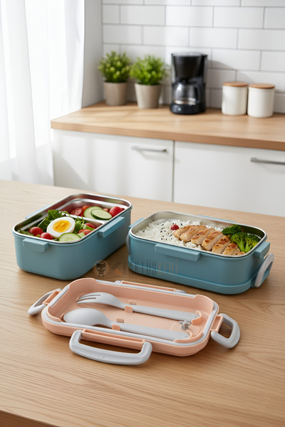 🥗 İki Katlı Beslenme Kutusu ile Sağlıklı Atıştır Hızla Al