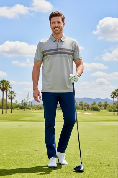 Maccali Muška Sa deznom majica s opuštenim krojem, siva polo majica sa ovratn...