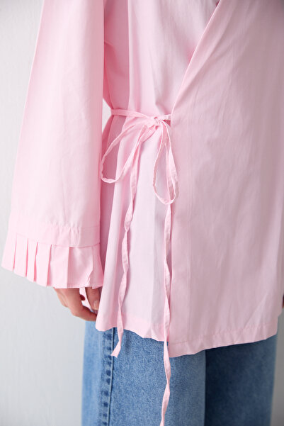 Melike Tatar Na vezivanje Poplin Košulja 3-2301