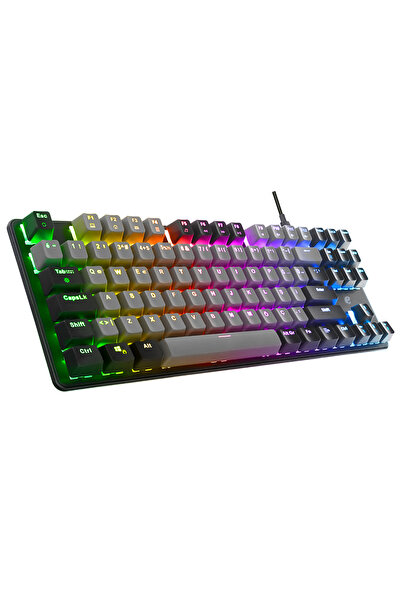 ACER eMachines EAK87 RGB Mekanik Red Switch TKL Oyuncu Klavyesi - Gri Siyah 8...