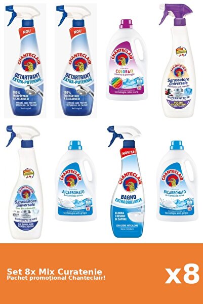 Chanteclair Set 8 Mix Curatenie Chanteclair: Bicarbonat, Clasic, Color, Puter...