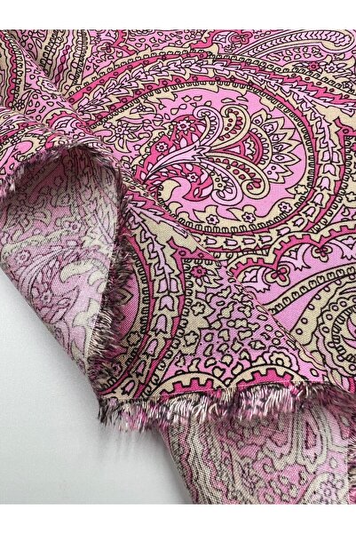 ELNA KUMAŞ Pembe Şal Desenli Viskon Kumaş – Yumuşak Dokulu, Akışkan ve Nefes ...