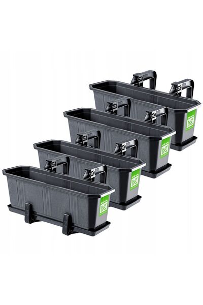 KADAX Suporturi pentru ghivece de balcon, 40 cm, 4 buc., Grafit