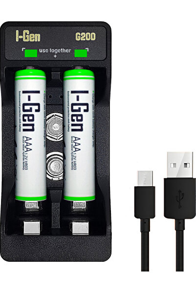 I Gen G265 2'li AA/AAA/9V Pil Şarj Aleti + 2 Adet Aaa 650 Mah 1.2V Ni-Mh Şarj...