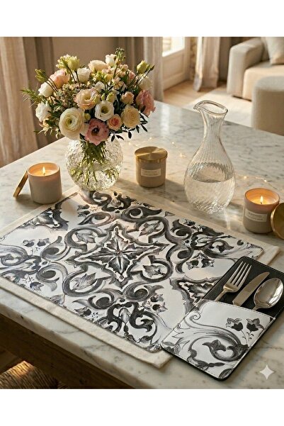 ankara menü Μπαρόκ Με σχέδιο Δερμάτινο Σουπλά & Σετ Μαχαιροπήρουνων 2τμχ – Μα...