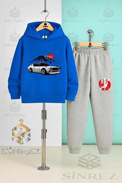 SİNREZ Children's Unisexaraba Tokyo Dag Onunde Hooded Tracksuit Set