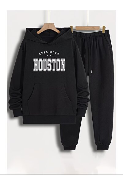 FATOOM STILE Men's Hooded Sweatshirt Top and Bottom Tracksuit Set Printed