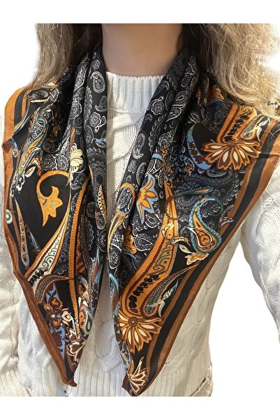 BYYEŞO Detaliu model 65*65 Eșarfă Portocalie