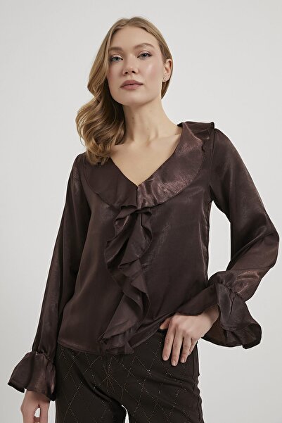 Arma Life Armalife 10577 premium women's blouse with ruffles on the sleeves a...