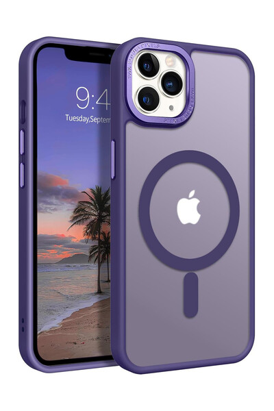 VERTEK Διαφανές ματ μαγνητική θήκη σιλικόνης για iPhone 13 Pro - Μωβ