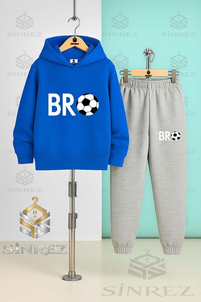 SİNREZ Children's Unisex Bro Top Yazi Byz Hooded Tracksuit Set